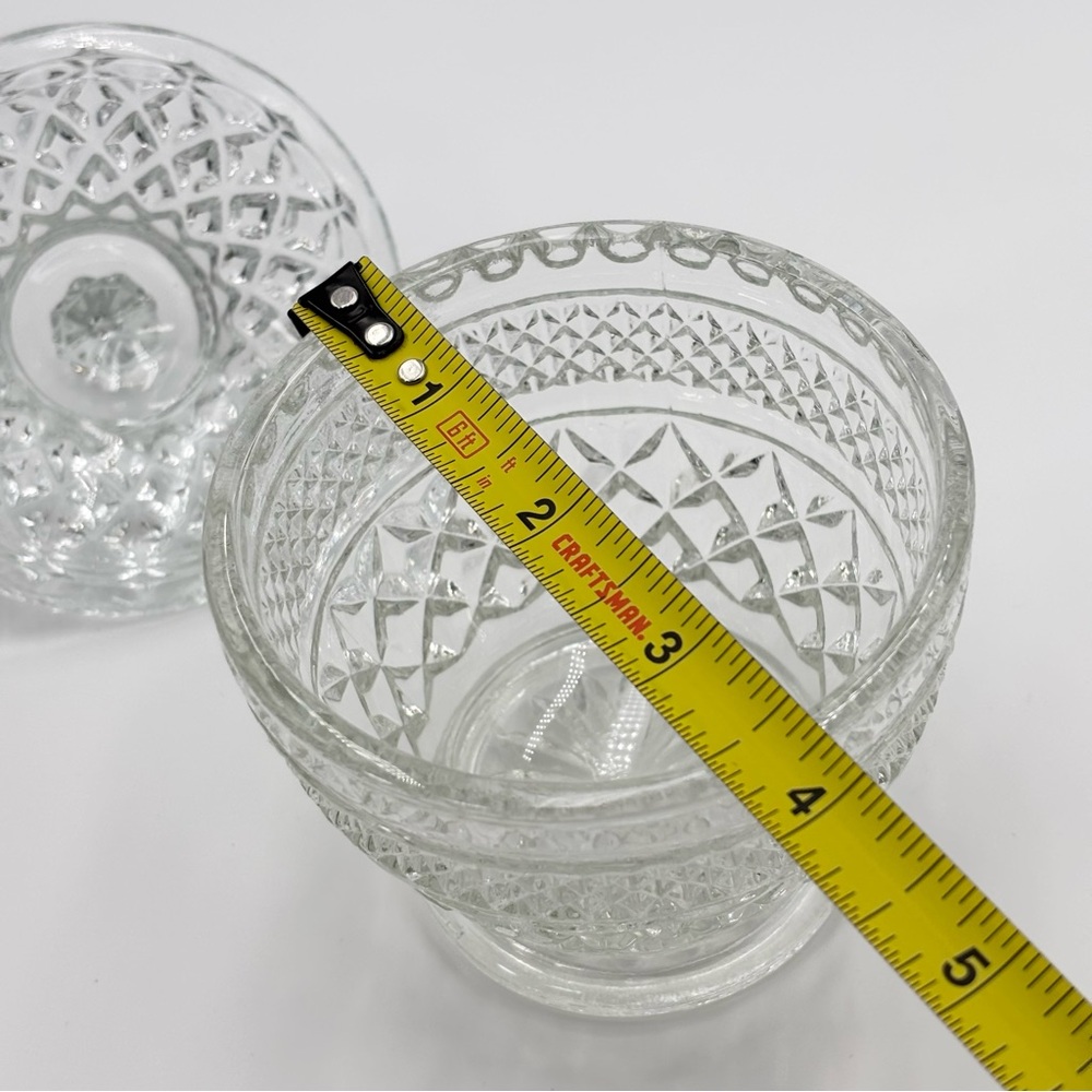 Vintage Anchor Hocking Wexford‎ Sugar Bowl and Lid Cut Glass Apothecary Jar - Picture 6 of 10
